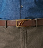 Brioni Logo reversible leather belt