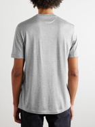 Brunello Cucinelli - Logo-Print Silk and Cotton-Blend Jersey T-Shirt - Gray