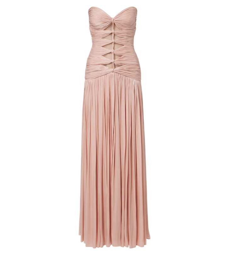 Photo: Costarellos Ruched Lurex® georgette gown