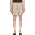 Bode Tan Schoolhouse Plaid Rugby Shorts