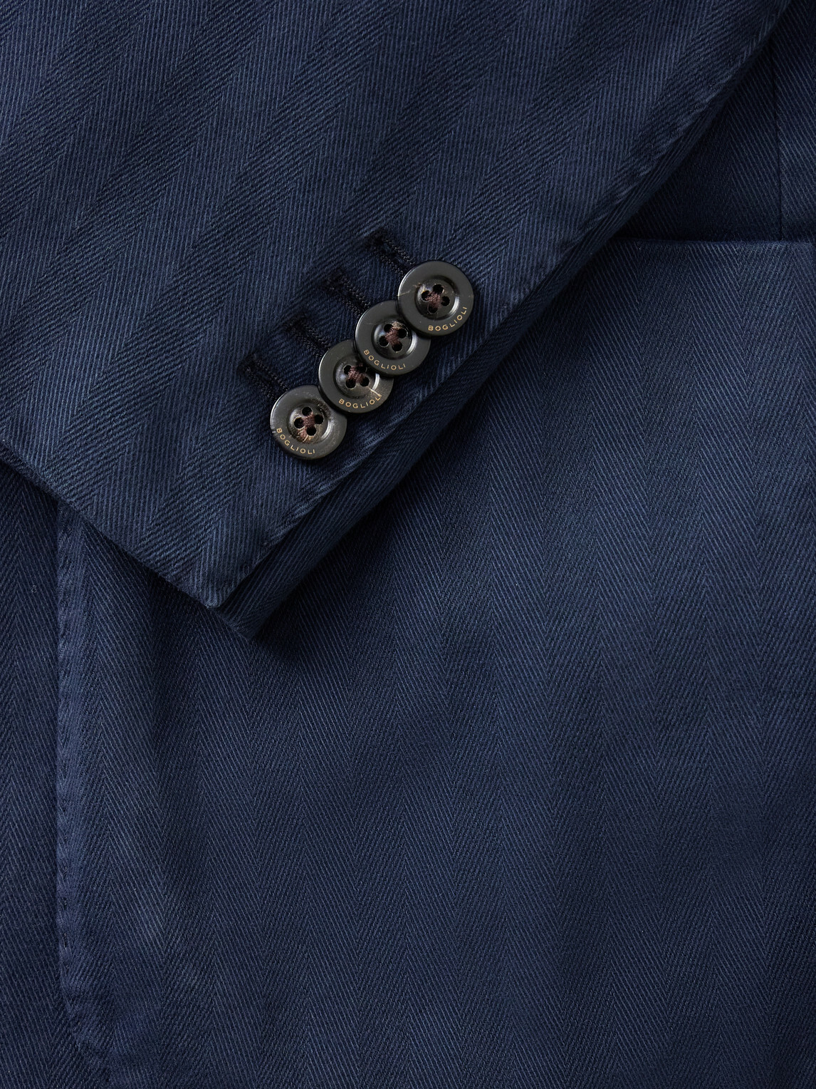 Boglioli - Herringbone Cotton and Cashmere-Blend Twill Suit Jacket - Blue