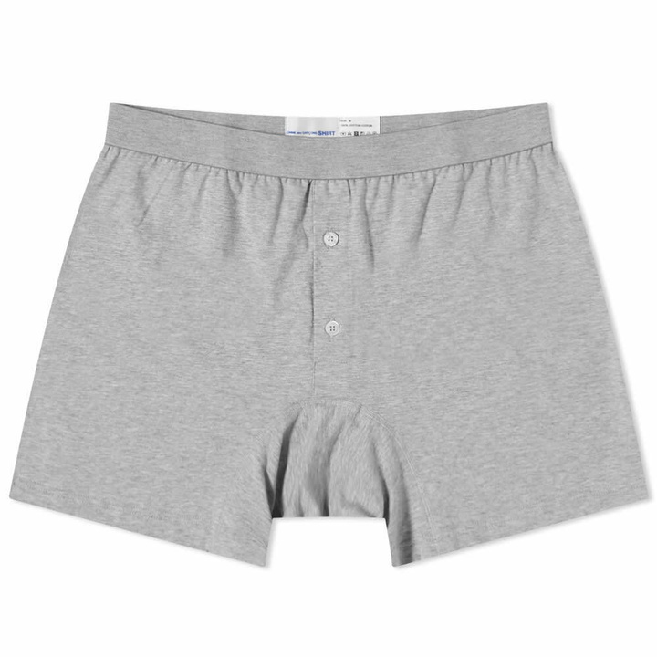 Photo: Comme des Garçons SHIRT Men's Sunspel Button Boxer in Grey