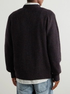 Howlin' - Shaggy Bear Logo-Appliquéd Wool Cardigan - Brown