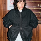 END. x YMC Basement Bomber Jacket in Pewter Chalkstripe