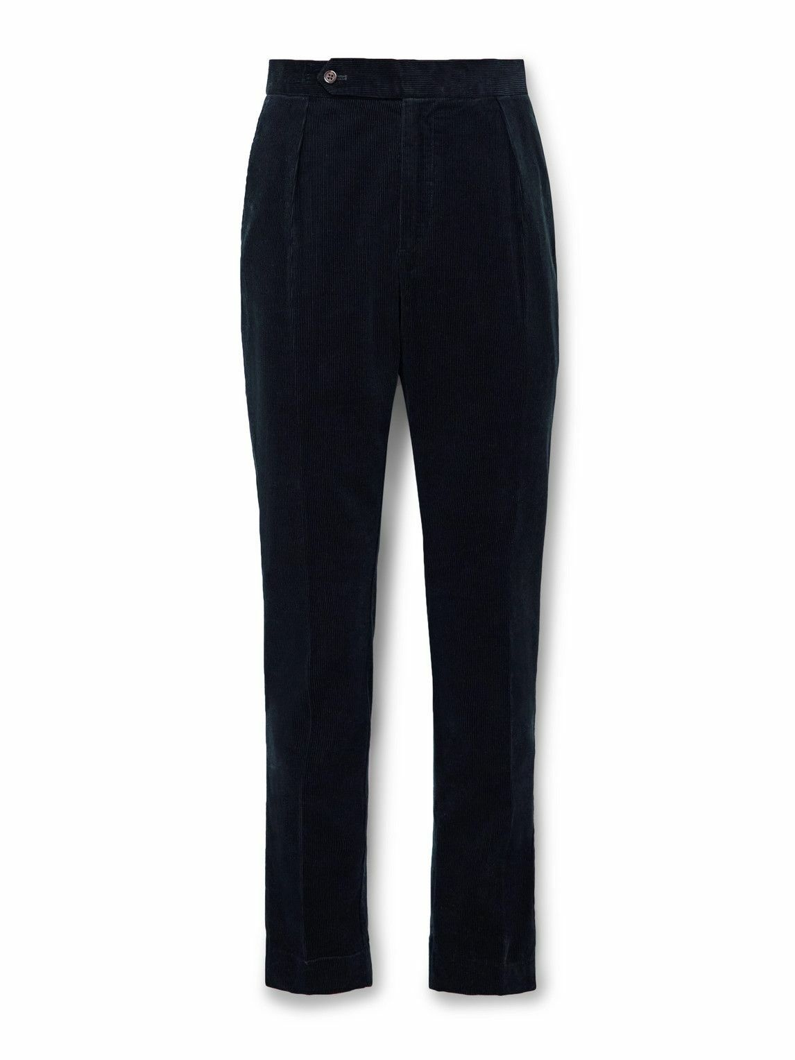 Photo: Polo Ralph Lauren - Brad Slim-Fit Pleated Cotton-Corduroy Suit Trousers - Blue