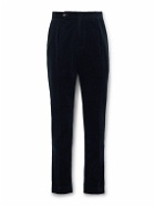 Polo Ralph Lauren - Brad Slim-Fit Pleated Cotton-Corduroy Suit Trousers - Blue