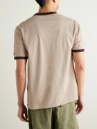 Noah - Ringer Logo-Embroidered Cotton-Jersey T-Shirt - Neutrals