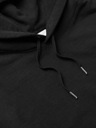 AMI PARIS - Logo-Embroidered Organic Cotton-Jersey Hoodie - Black