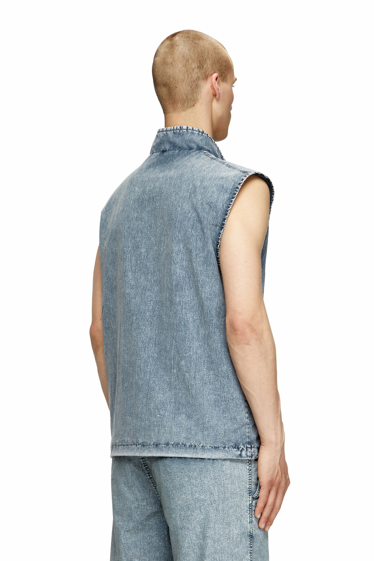 Diesel Vest in recycled nylon taslan - Jackets Mens in Blue