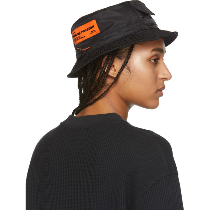 Heron Preston Black Logo Bucket Hat Heron Preston