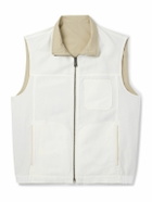 Canali - Reversible Linen and Silk-Blend Zip-Up Gilet - White