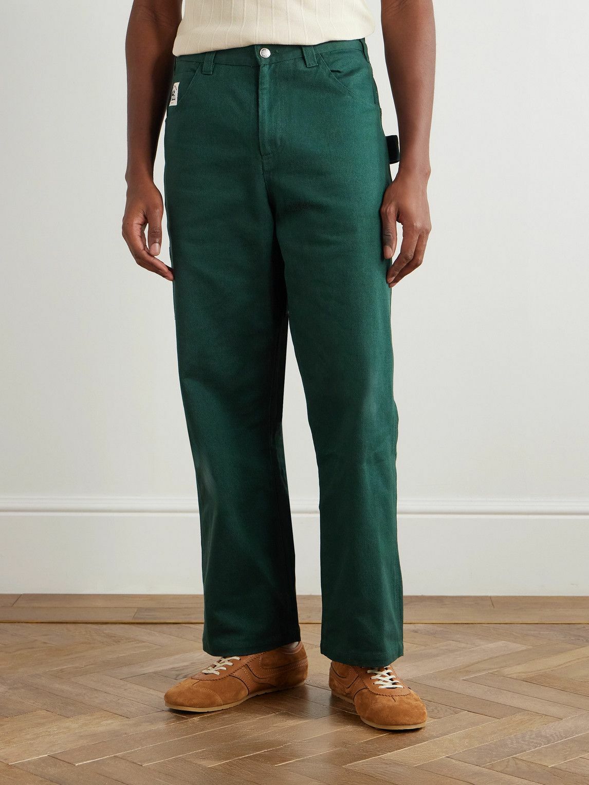 BODE - Knolly Brook Straight-Leg Cotton-Twill Trousers - Green