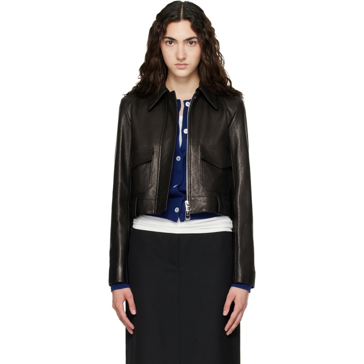 Photo: KHAITE Black Cordelia Leather Jacket