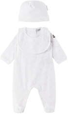 Moncler Enfant Baby White & Pink Printed Three-Piece Set