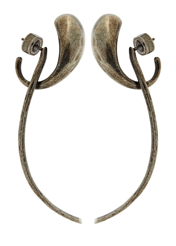 Photo: Khaite Cyclone Antique Palladium-plated Drop Earrings - Silver - One Size