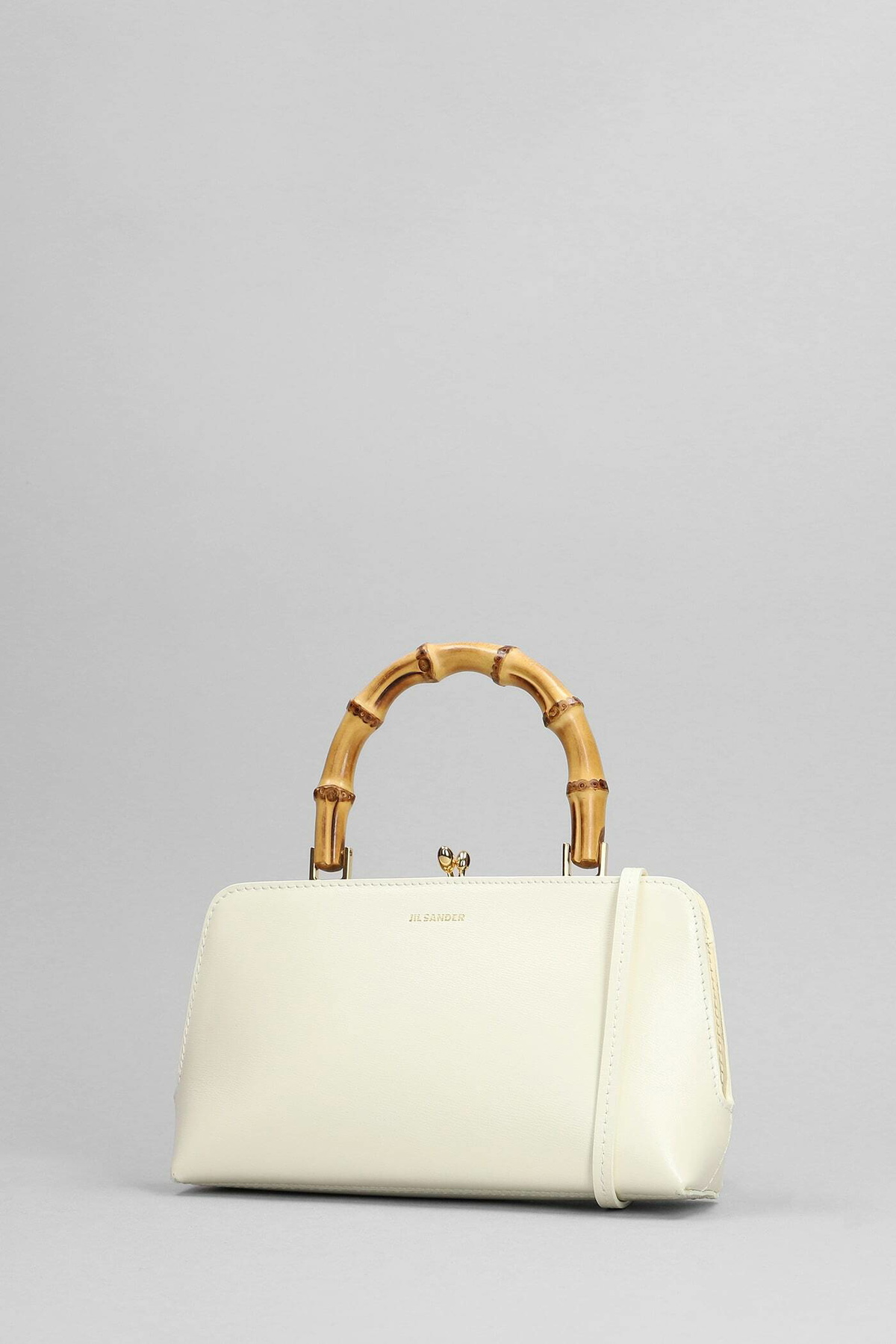 良品 JIL SANDER 2wayバッグ アコーディオン ホワイト系 f417 Jil Sander Ivory Goji Bamboo Mini Bag Jil Sander