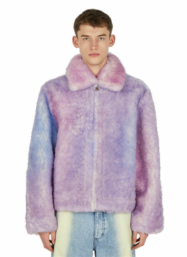 Photo: Gradient Shearling Jacket in Lilac