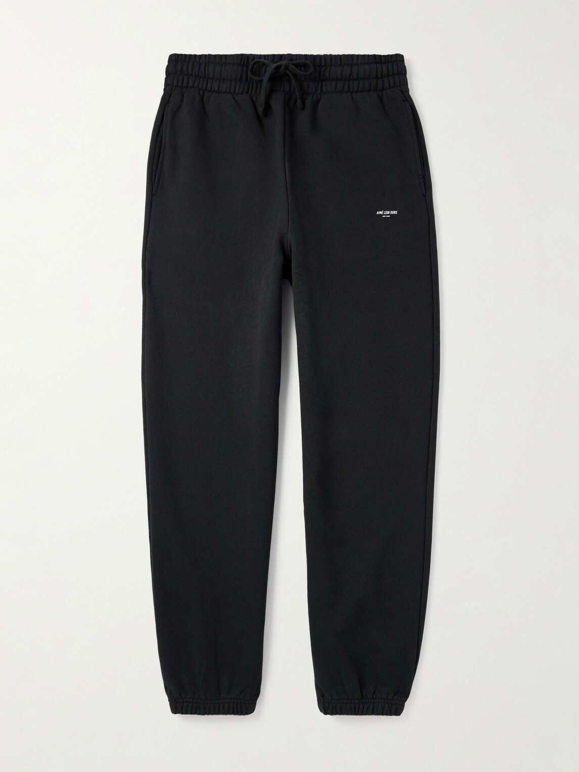 Aimé Leon Dore - Straight-Leg Logo-Print Cotton-Jersey Sweatpants - Black