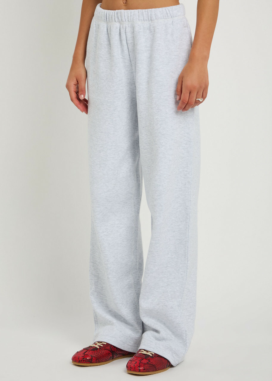 Skims Cotton-blend Straight-leg Sweatpants Light Grey