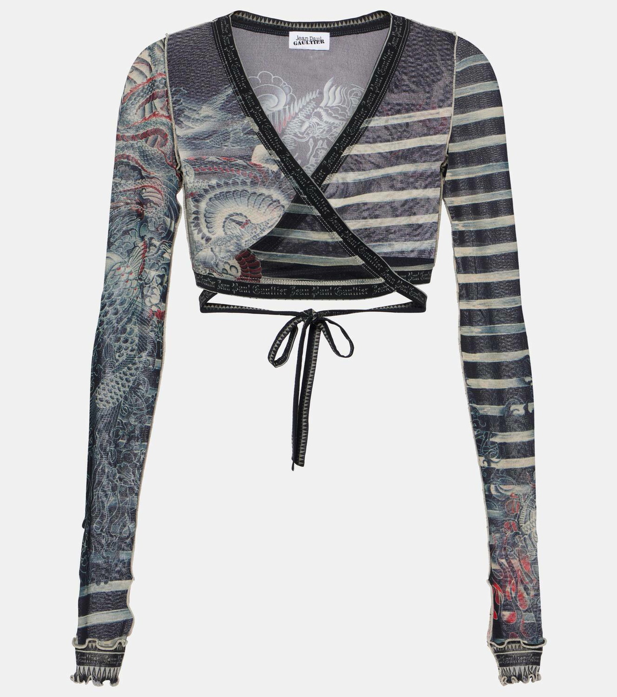 Jean Paul Gaultier Tattoo Collection mesh crop top Jean Paul Gaultier