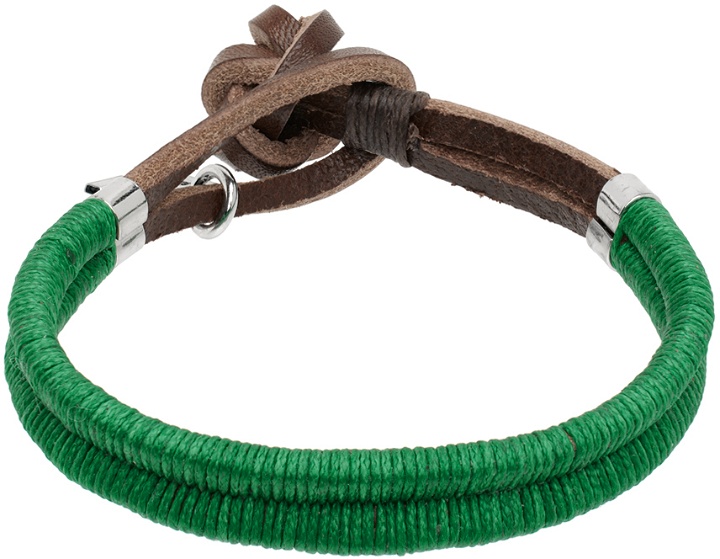 Photo: Dsquared2 Green Braided Leather Bracelet