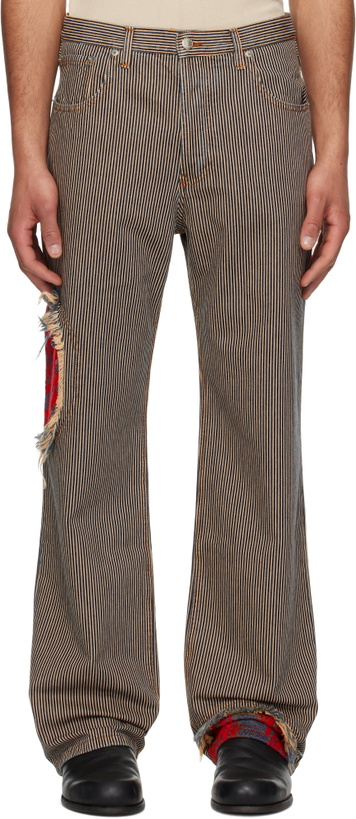 Photo: Edward Cuming Navy & Beige Jacquard Circle Window Jeans