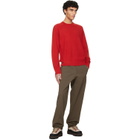 Veilance Red Conic Wool Midlayer Sweater