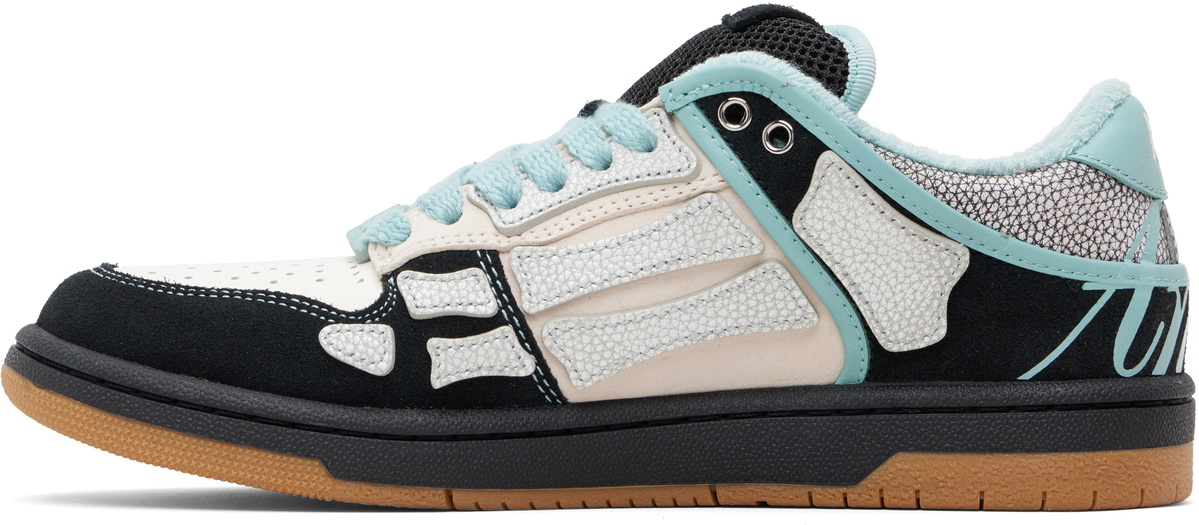 AMIRI Black & Blue XL Skel Top Low Sneakers