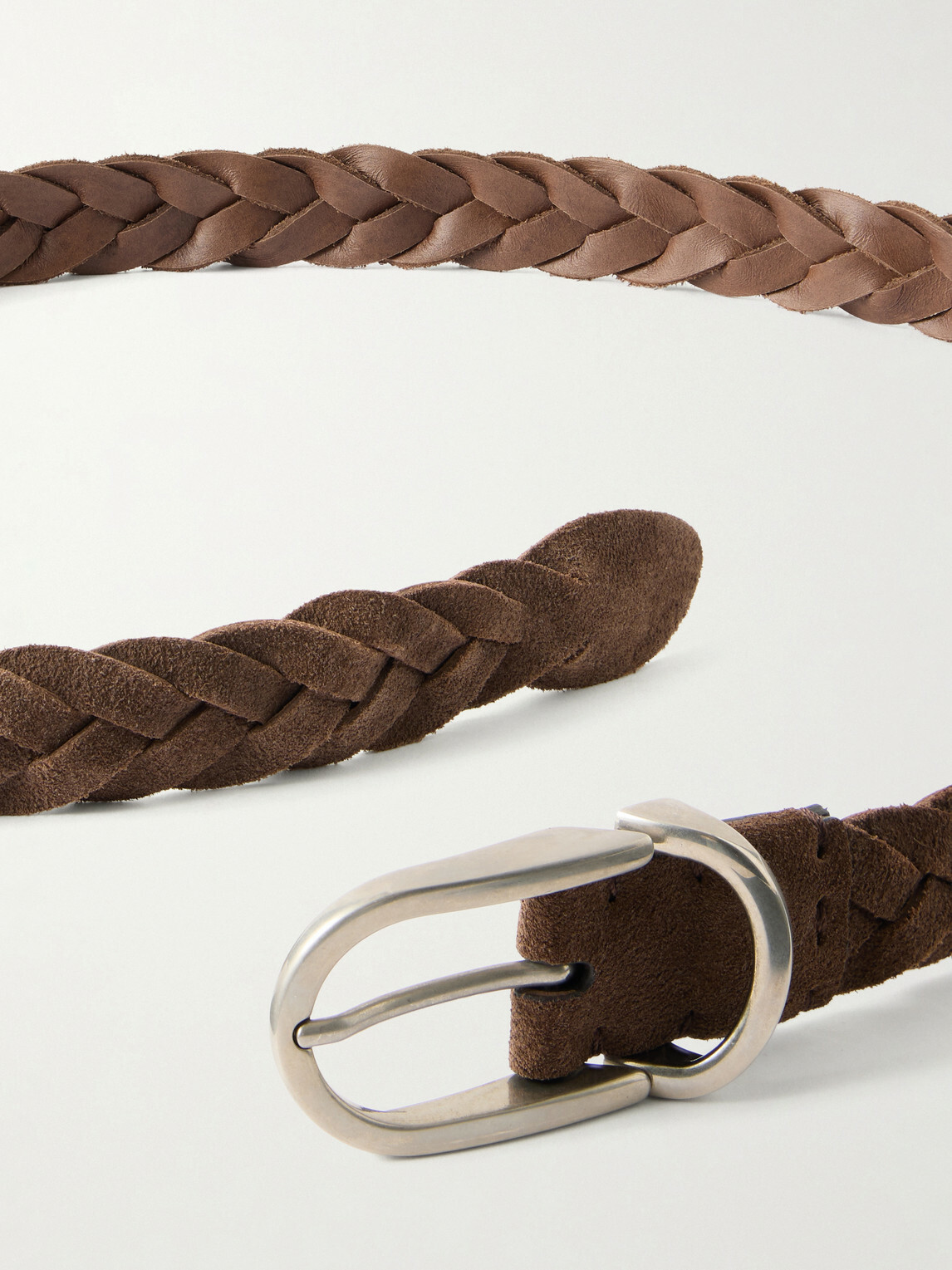 Brunello Cucinelli - 3cm Woven Suede Belt - Brown