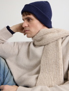 John Smedley - Sunday Ribbed Cashmere and Wool-Blend Beanie