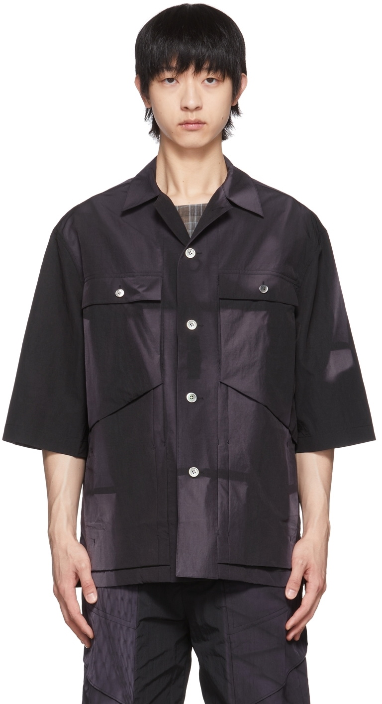 JiyongKim Black Nylon Shirt