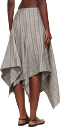 YOHJI YAMAMOTO Gray Asymmetric Midi Skirt