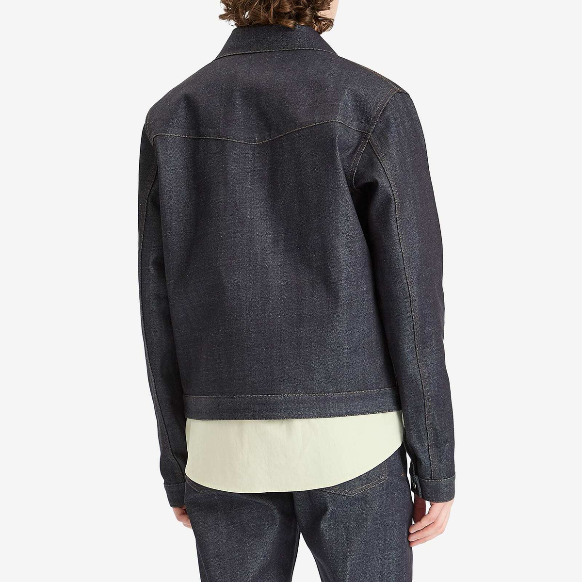 Jil Sander Men's Raw Denim Jacket in Magnet