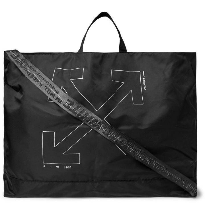 Photo: Off-White - Unfinished Logo-Print Shell Tote Bag - Black