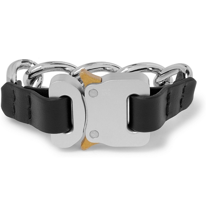 Photo: 1017 ALYX 9SM - Buckle-Detailed Silver-Tone and Leather Bracelet - Silver