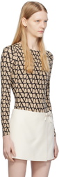 Valentino Beige Toile Iconographe Bodysuit