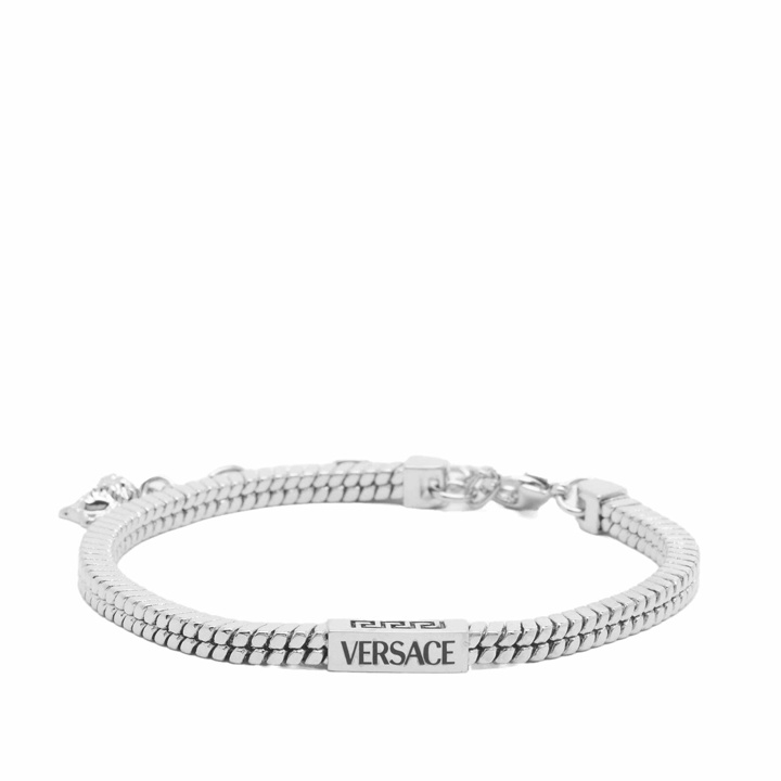 Photo: Versace Men's Logo Bracelet in Palladium 