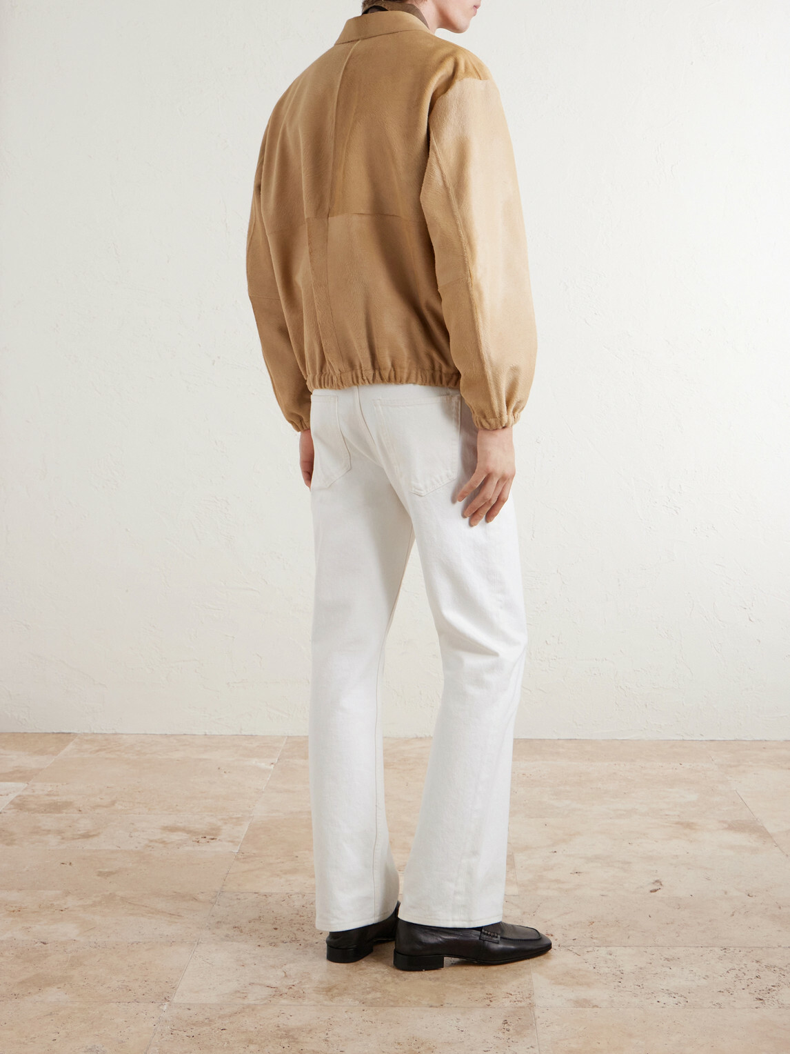 Auralee - Panelled Calf Hair Blouson Jacket - Neutrals