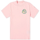 Moncler Men's Embroidered Logo T-Shirt in Pink