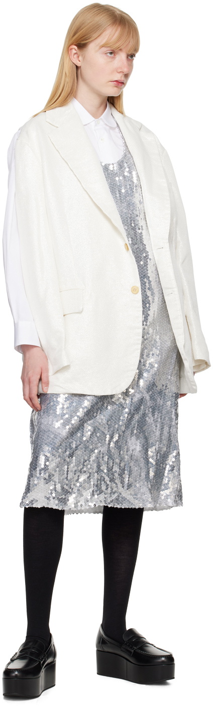 Black Comme des Garçons White Pocket Blazer