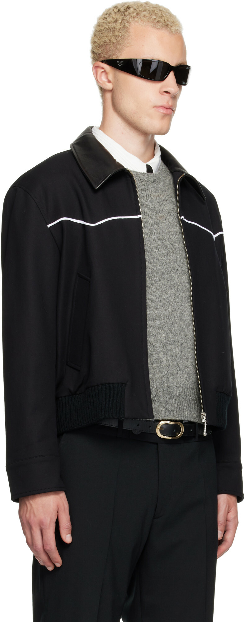 Ernest W. Baker Black Western Harrington Jacket