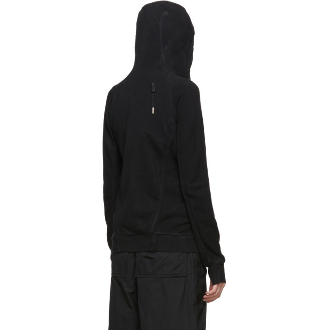 Boris Bidjan Saberi Black Asymmetric Zipper Hoodie