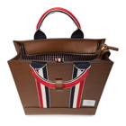 Thom Browne Brown Lined Leather Tote