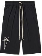 Rick Owens - Champion Logo-Embroidered Recycled Stretch-Mesh Drawstring Shorts - Black