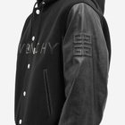 Givenchy Men's Logo Leather Hooded Varsity Jacket in Black