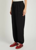 Anine Bing Karter Logo-embroidered Cotton Sweatpants Black
