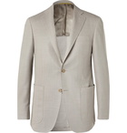 Canali - Stone Kei Unstructured Wool-Hopsack Blazer - Stone