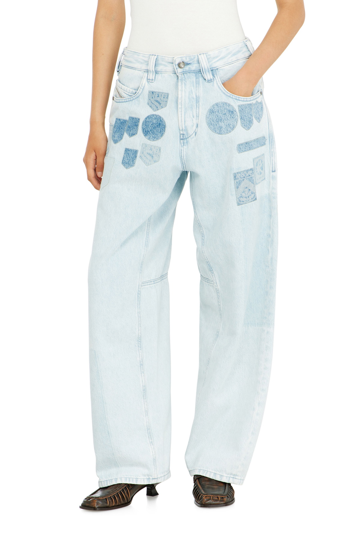 Diesel Relaxed Jeans Regular Waist 1997 D-Enim-M, Light blue, Button fly