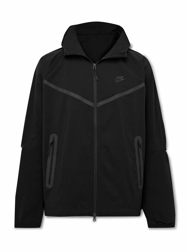 Photo: Nike - Tech Logo-Print Stretch-Nylon Hooded Jacket - Black
