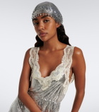 Rabanne Crystal-embellished chainmail beanie